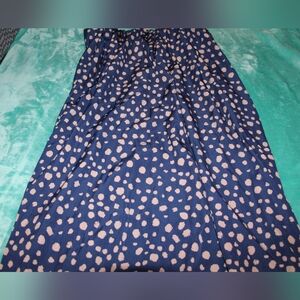 Navy Blue and Tan Polka Dot Skirt